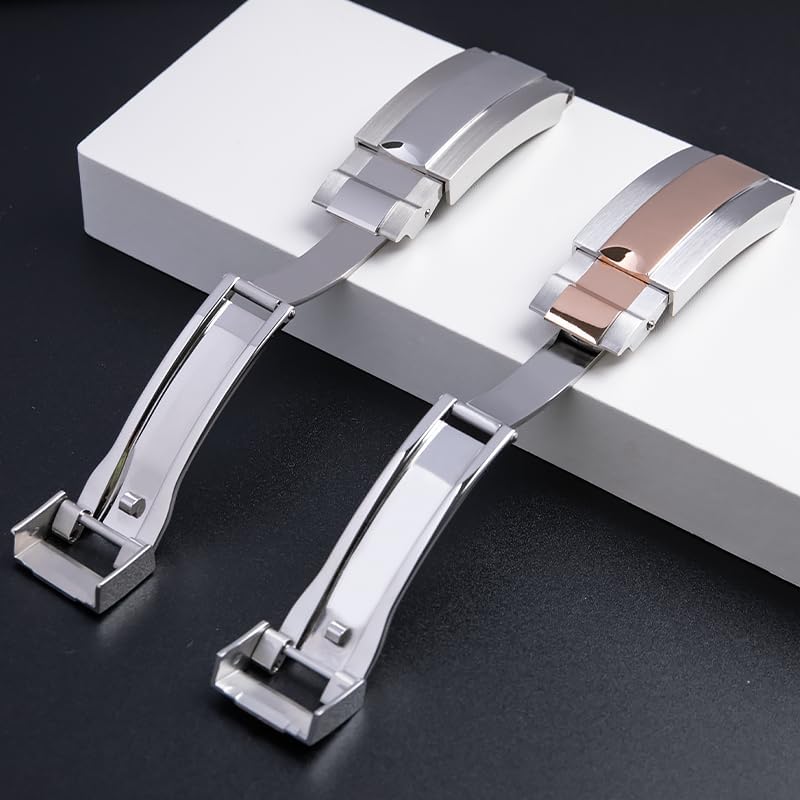Stainless Steel Glide Clasp 9 * 9MM Folding Slider Buckle Compatible Rolexsubmariner Daytona Watchband Strap image 4