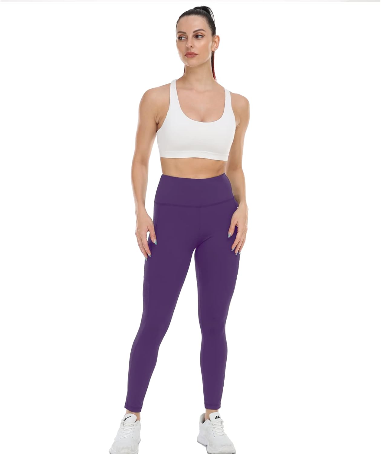 UURUN High Waisted Leggings for Women,Yoga Pants with Pockets, Tummy Control, Squat Proof, for Workout, Running - Image 6