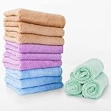 HAOBAOBEI 12 Pack Baby Washcloths, Absorbent and Soft Coral Fleece Wash Clothes for Newborns, Infant