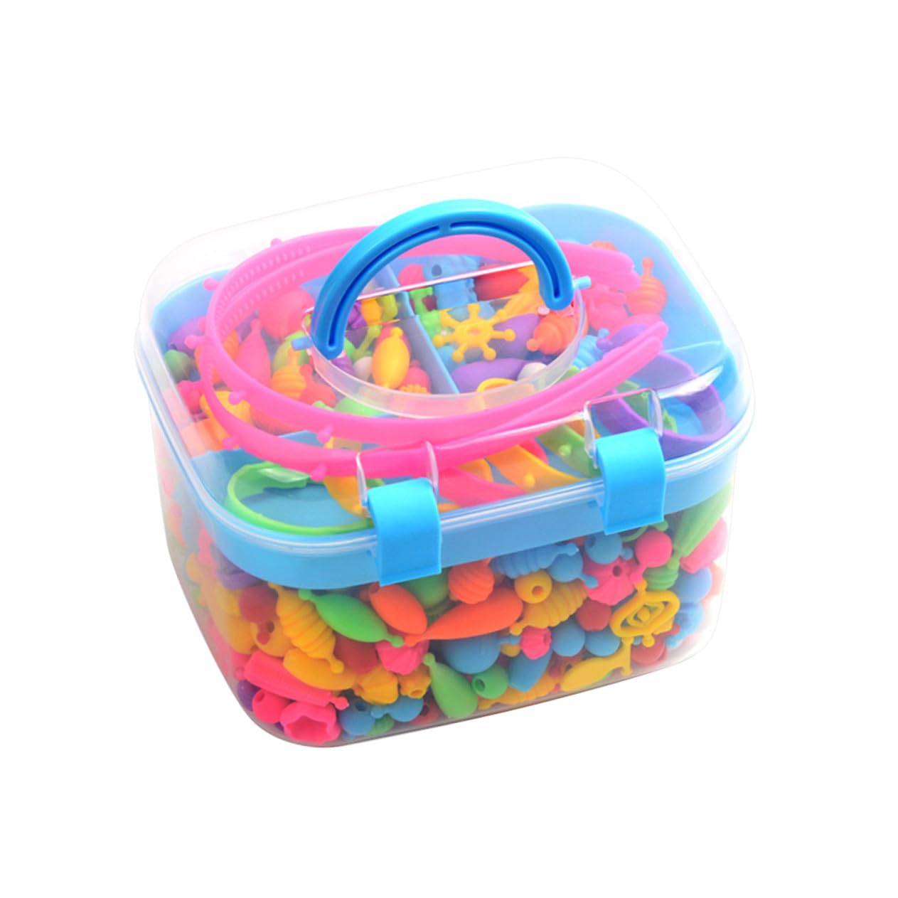 Gatuida Juego de Cuentas de Plástico DIY para Niñas, Caja Portátil