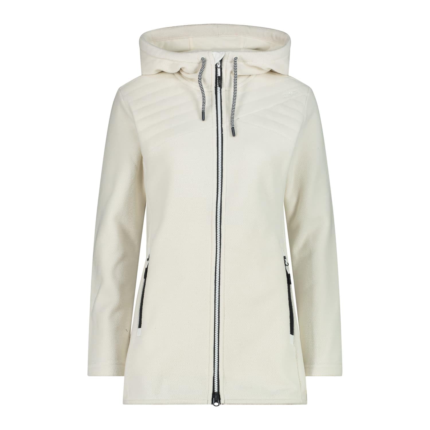 CMP - Women's Knit Tech Fleece Jacket with Fixed Hood, B.Co Gesso, 52