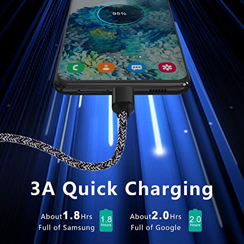 USB C Cable 3ft,3Pack Type C Charger Cable Phone Charger Cord for Samsung Galaxy Z Fold 4 Z Flip 4 A13 A53 S24 S23 S22 Ultra S21 FE S20 S10 Note20 A52 A42 A32 A12 S10 S9 Pixel 6 Pro Fast Charging Cord