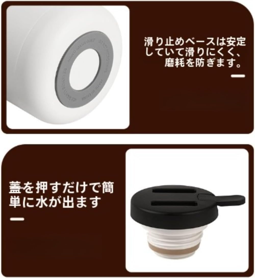 junbse真空メーカー、コーヒーメーカー、ケトル、ステンレススチール、二重壁真空メーカー (ホワイト)