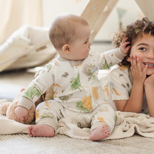 Image of Burt's Bees Baby unisex-baby Sleep & Play, Organic One-piece Romper-jumpsuit Pj, Zip Front Footed Pajama