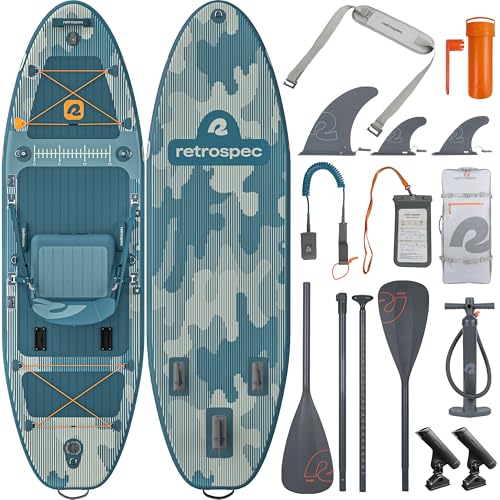 Retrospec June Nano Kids Inflatable Fishing Paddle Board SUP Kayak: 9'6