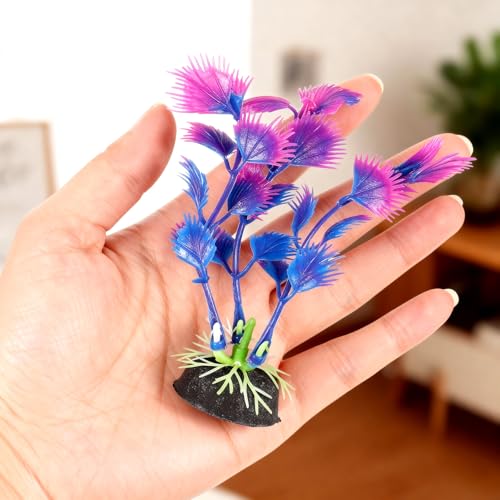 Image of 2 Pcs Plastic Artificial Floating Aquarium Plants Small Aquarium Plant for Betta Fish Tank 4.5 Inch Fish Tank Decorations Aquatic Water Grass Plastic Artificial Plant Reptiles Plants