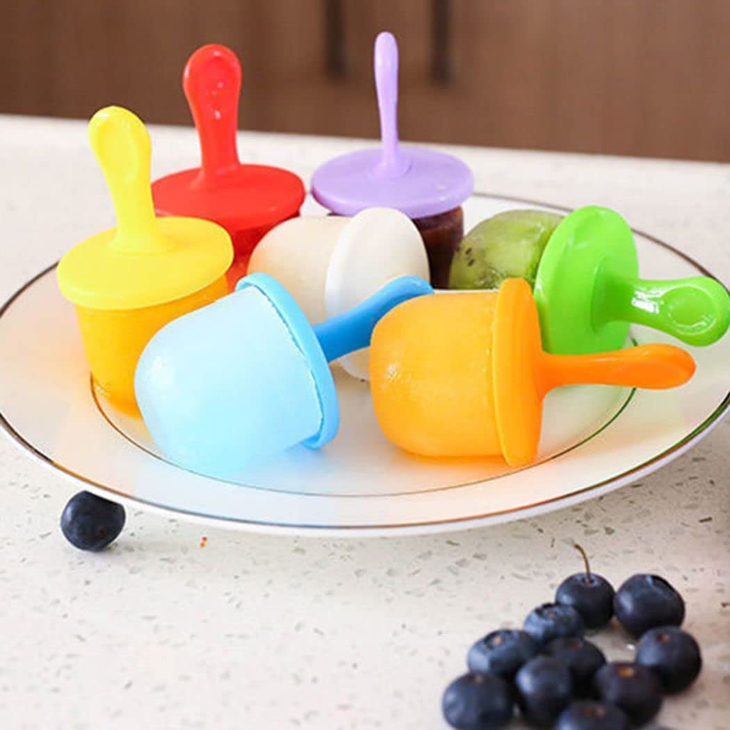 Molde para Helados de Silicona, Moldes para Polos Reutilizables, Mini Moldes para Paletas, Moldes de Hielo Caseros con Palitos y Tapas de Colores, Verde