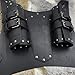 HiiFeuer Medieval Faux Leather Embossed Double Back Sword Frog, Adjustable Renaissance Knight Mercenary Sword Holster (Black A)