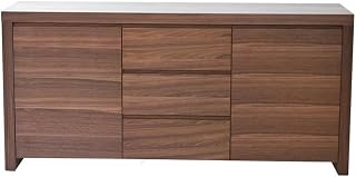 Pemberly Row walnut-finish high-gloss sideboard