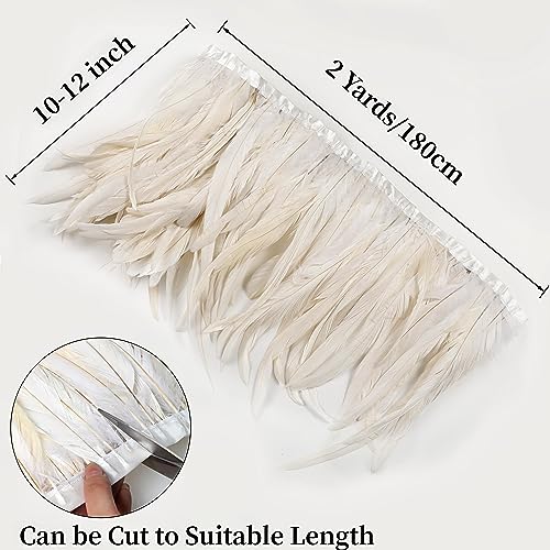 Holmgren Off-White Feather Trim for DIY Sewing Crafts, 10-12inch 2 Yards by Holmgren - Image 4