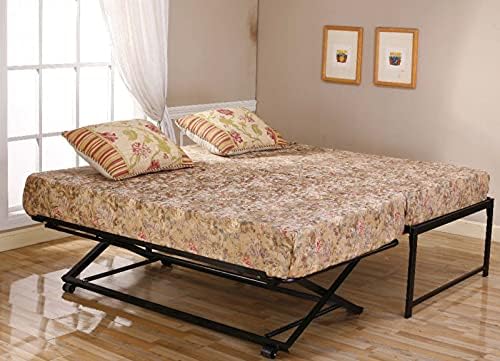 Daybed with pop-up trundle extended and raised