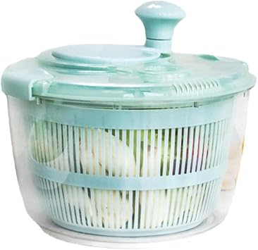 Salad Washer,Salad Spinner,Lettuce Spinner,Vegetable Dryer Spinner,Fruit Spinner,Fruit and Vegetable Wash,9.45" L*9.45" W*8.66" H,Easy to Clean Fruit and Vegetable Dryer Blue.