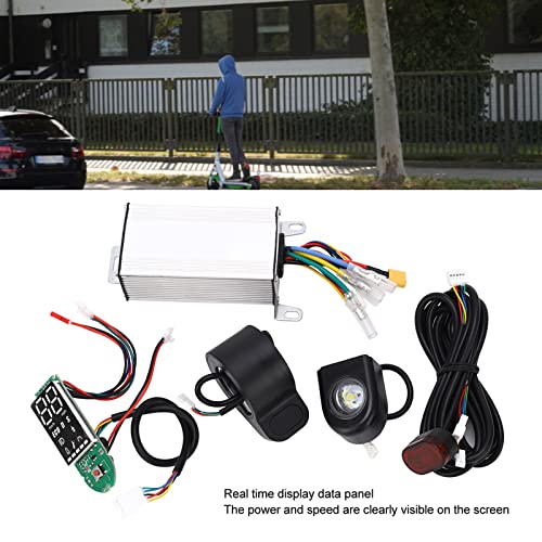 CHEOTIME DC 36V 350W Electric Scooter Controller, DC 36V 350W Electric Scooter Controller Kit, 36V 350W E-Bike Conversion Kits with Circuit Board, Thumb Shifter, Tail Light and Headlight Fitting - Thumbnail 4