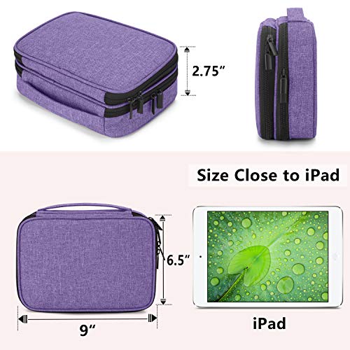 Teamoy Travel Jewelry Organizer Case, Storage Bag Holder For Necklace, Earrings, Rings, Watch And More, High Capacity And Compact,Purple #TOP5