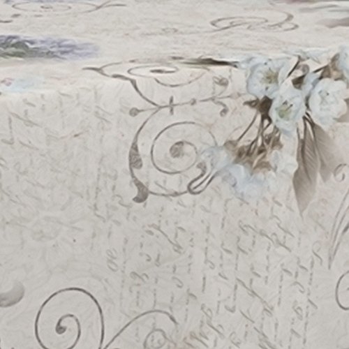 My Jolie Home 60 X 95-Inch Rectangular Tablecloth White Romance, Stain Resistant, Washable, Liquid Spills Bead Up, Seats 8 To 10 People (Other 63" Round, 60 X 80, 60 X 120). #TOP2