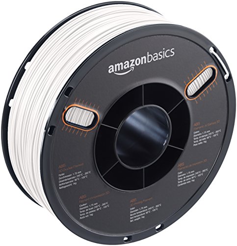 Amazon Basics ABS 3D Printer Filament, 1.75mm, White, 1 kg Spool