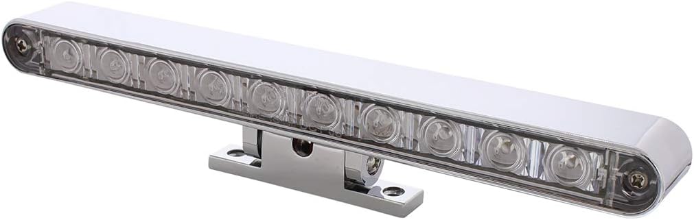 United Pacific 10 LED Dual Function 3rd Brake Light w/Chrome Swivel Pedestal Base - Red LED/Clear Len