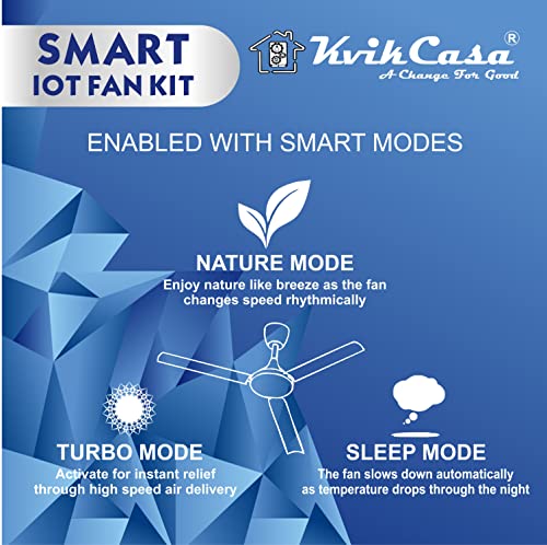 Image of Smart Retrofit 100 Watts Ceiling Fan Kit Compatible with Alexa And Google Assistant (Black)