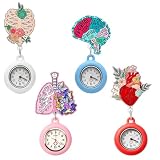 4 orologi da infermiera estensibili, in silicone, con puntatore luminoso, comodo orologio da tasca con clip, per personale medico e assistenza quotidiana