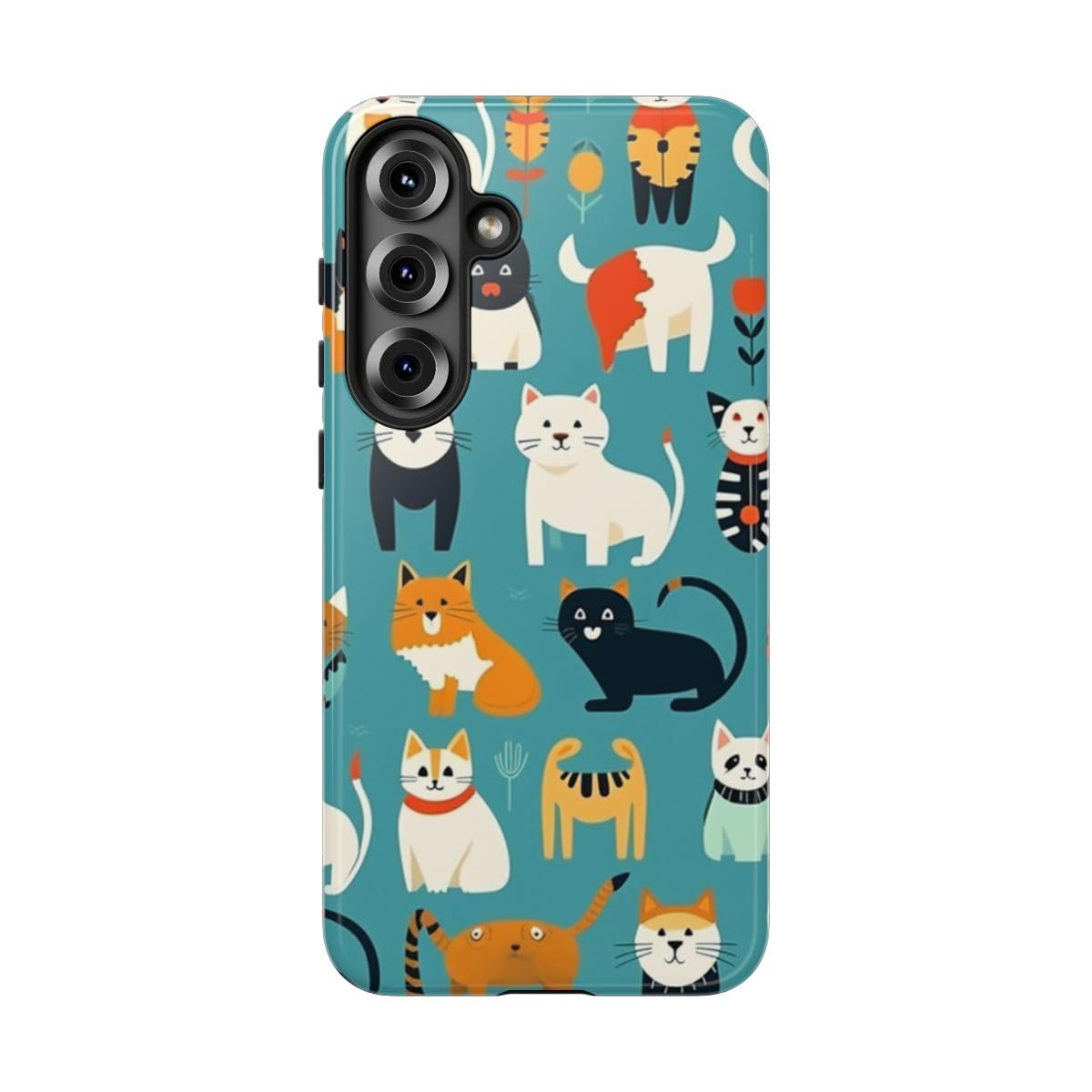 Coque rigide Samsung S25 Plus chat coloré à finition brillante premium - 5