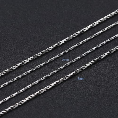 Chaîne S925 véritable collier torsadé pur en argent massif