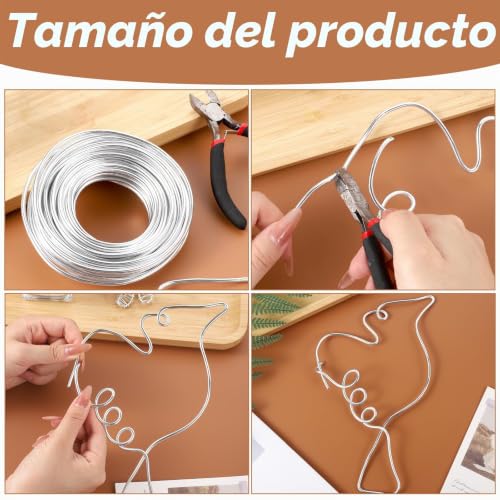 Miniatura 3 de Alambre Para Joyeria, 10m X 3mm Alambre De Metal Fino Alambre Hierro Para Joyería Diy Floristería Decoración Del Hogar Plata
