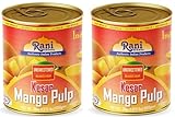 Rani Mango Pulp Puree (Makes Mango Lassi Shakes) Kesar Unsweetened 30oz (1.875lbs) 850g Pack of 2 ~ Kosher | All Natural | NON-GMO | Vegan | No colors | Gluten Friendly | Indian Origin