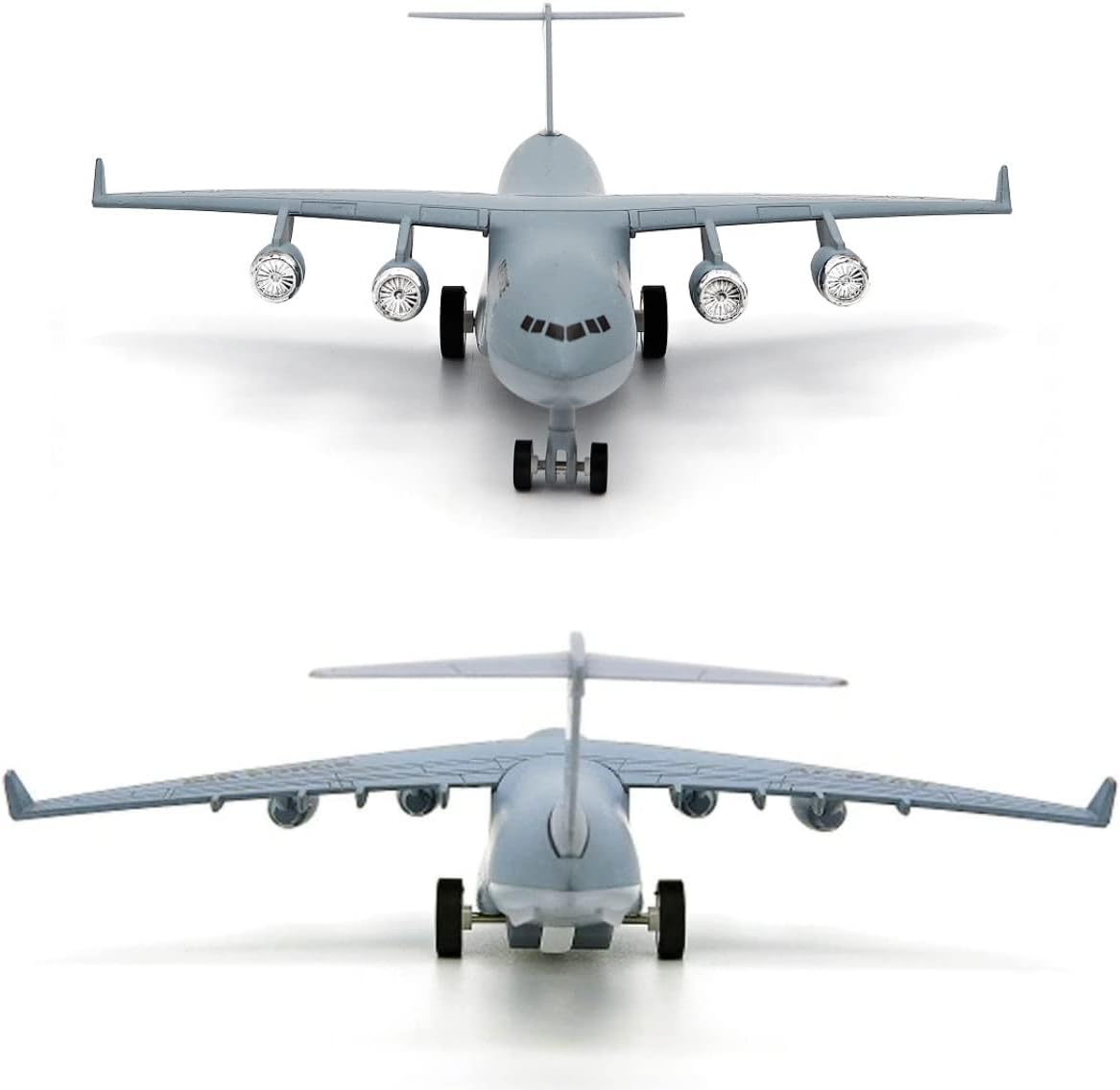 Liberty Imports Diecast Metal Military Cargo Transport Airplane - 1:400 Scale Alloy Model Carrier Aircraft with Pullback Action, Lights and Sound