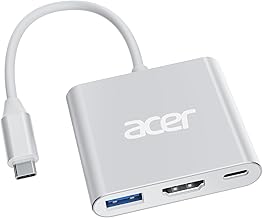 Acer USB C to HDMI Adapter 3-in-1 Multiport Adapter Type-C to USB A 3.0, 4K HDMI, 100W PD, USB C Hub Compatible for Laptop, Tablets, MacBook Pro/Air, iPad, TV, Monitor