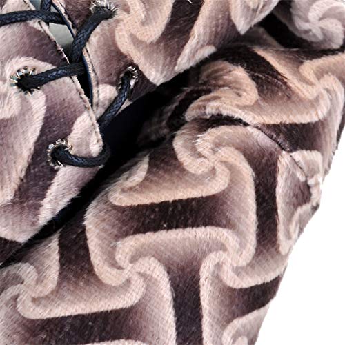 MFairy Women's Lace-up Strappy Knee High Combat Stacked Heel Boot Chunky Heel Platform Shoes4