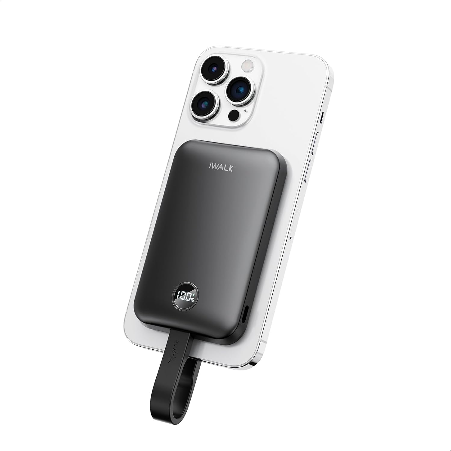 iWALK Power Bank Magnetico 10000mAh: Caricatore Portatile Wireless Certificato Qi2 da 15W, Ricarica Rapida 30W con Cavo USB-C, Batteria con Display LED per iPhone 16/15/14/13/12 e Samsung Galaxy S24