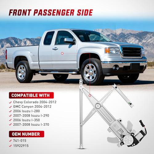 Image of Nilight Front Passenger Window Regulator with Motor, Compatible with Chevy Colorado /GMC Canyon 2004 2005 2006 2007 2008 2009 2010 2011 2012, Power Window Lift Motor Assembly, 741-015