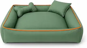 Super Cama Pet 80x80 - Lavável e com Zíper para Cães e Gatos de até 35KG(80 Aconchego Creme) (ACON 80 VERDE)