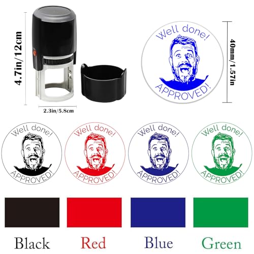 Custom Face Photo Stamp Self Inking Personalized Portrait Text Stamper Customized Name Logo Round Rubber Stamp for Office Return Address Stamp Funny Gifts for Pets Teacher Family Face