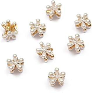 SUNBIRD 4 PCS Fashion Mini Pearl Hair Claws for Women Small Flower Clips Set Hair Accessories Gold Crab Girls Headwear Wed Price In India