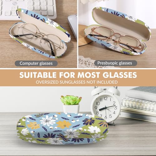 Image of Glasses Case Hard Shell,Portable Protective Eyeglasses Case, Eyeglass Holder Box with Cleaning Cloth,for Women Men