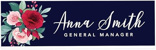 Vista 91 de Andaz Press Placa de nombre de escritorio de oficina, diseño floral de melocotón rubor personalizado para el hogar, escritorio, profesor, jefe