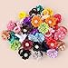 40pcs/set Baby Girls Flower Mini Hair Ties, Rhinestone Satin Hair Elastics for Toddlers Kids, Multicolor Candy Baby Scrunchies Soft Ponytail Holders Rubber Bands Hair Accessories