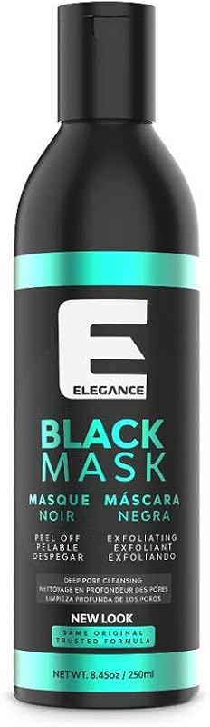 Máscara facial preta peel off E Elegance com carvão, 250 g