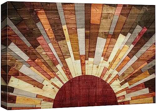 wall26 Canvas Print Wall Art Western Decor Wood Panel Vibrant