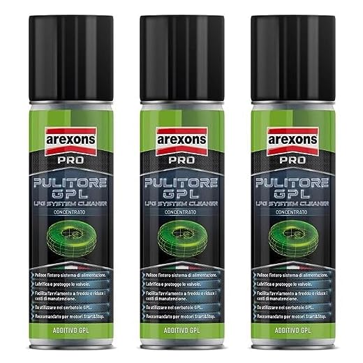 AREXONS 9837 Kit Promo 3 Pezzi Pulitore Sistema Alimentazione GPL - Nuova Formula Completa con lubrificazione iniettori e valvole [Classe di efficienza energetica A+++]