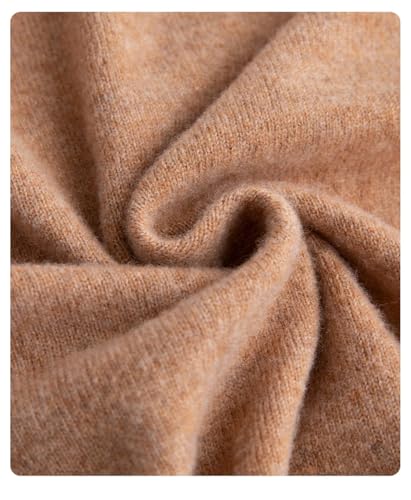 Men Wool Sweater V-Neck Pullover Cashmere Warm Solid Knitwear Business Bottoming Tops(Coffee,Large)4