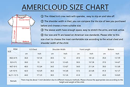 Americloud Kids Short Sleeve T-Shirt Youth Soft Tee Crewneck Cotton T Shirts For Boys And Girls Size 3-12 Years(Blue-M) #TOP5
