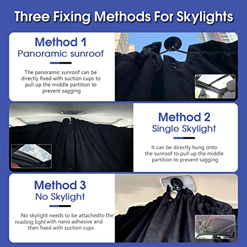 4Pcs Car Privacy Curtains For Pickup Trucks Includes A Car Divider Curtain Sun Shade 2 Blackout Side Window Curtains Covers & Back Window Shades For Travel Camping Sleeping Screen #TOP4