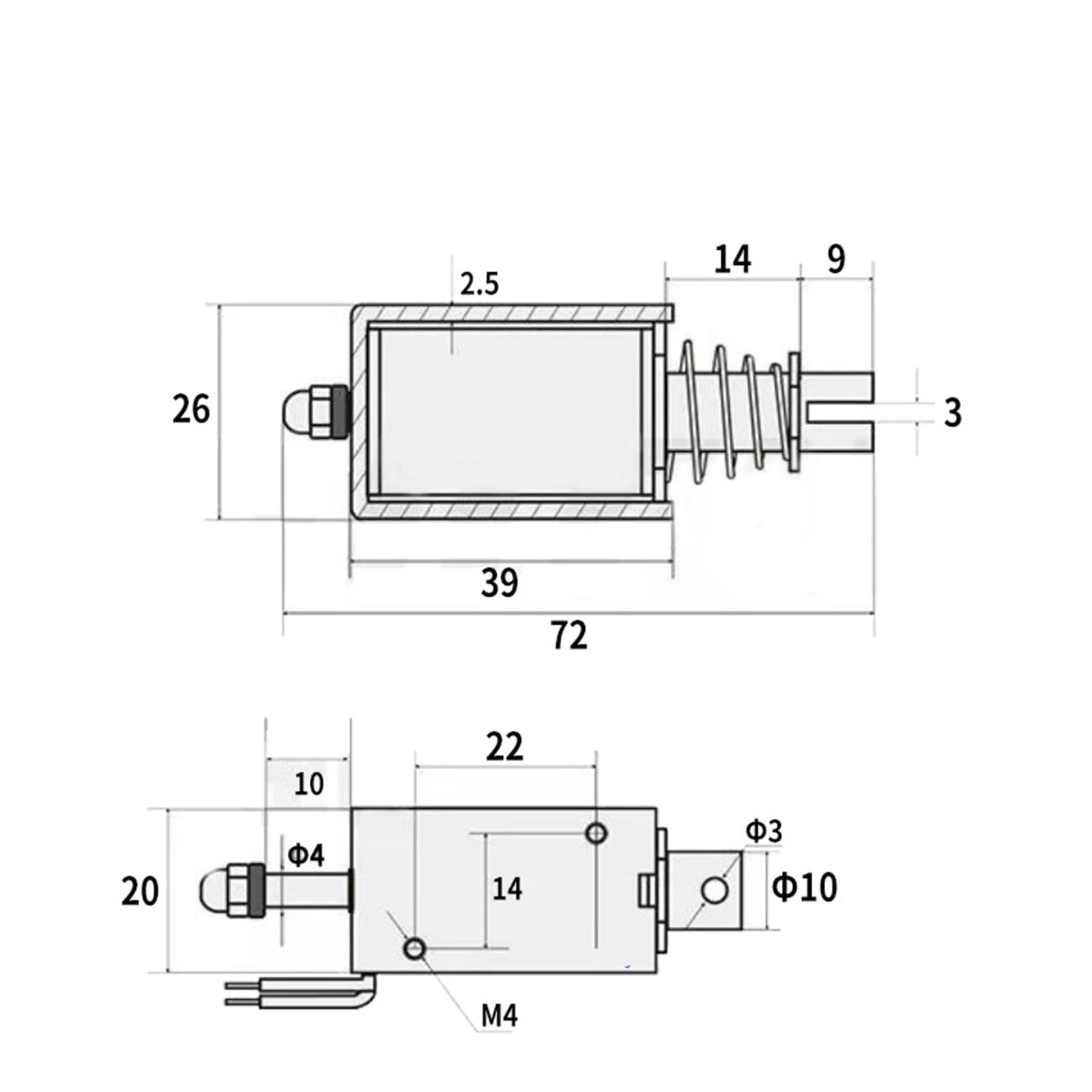 1039B DC 12V 24V 400mA siła 25N, skok 10 mm, typ trakcji liniowy elektrozawór (24 VDC)