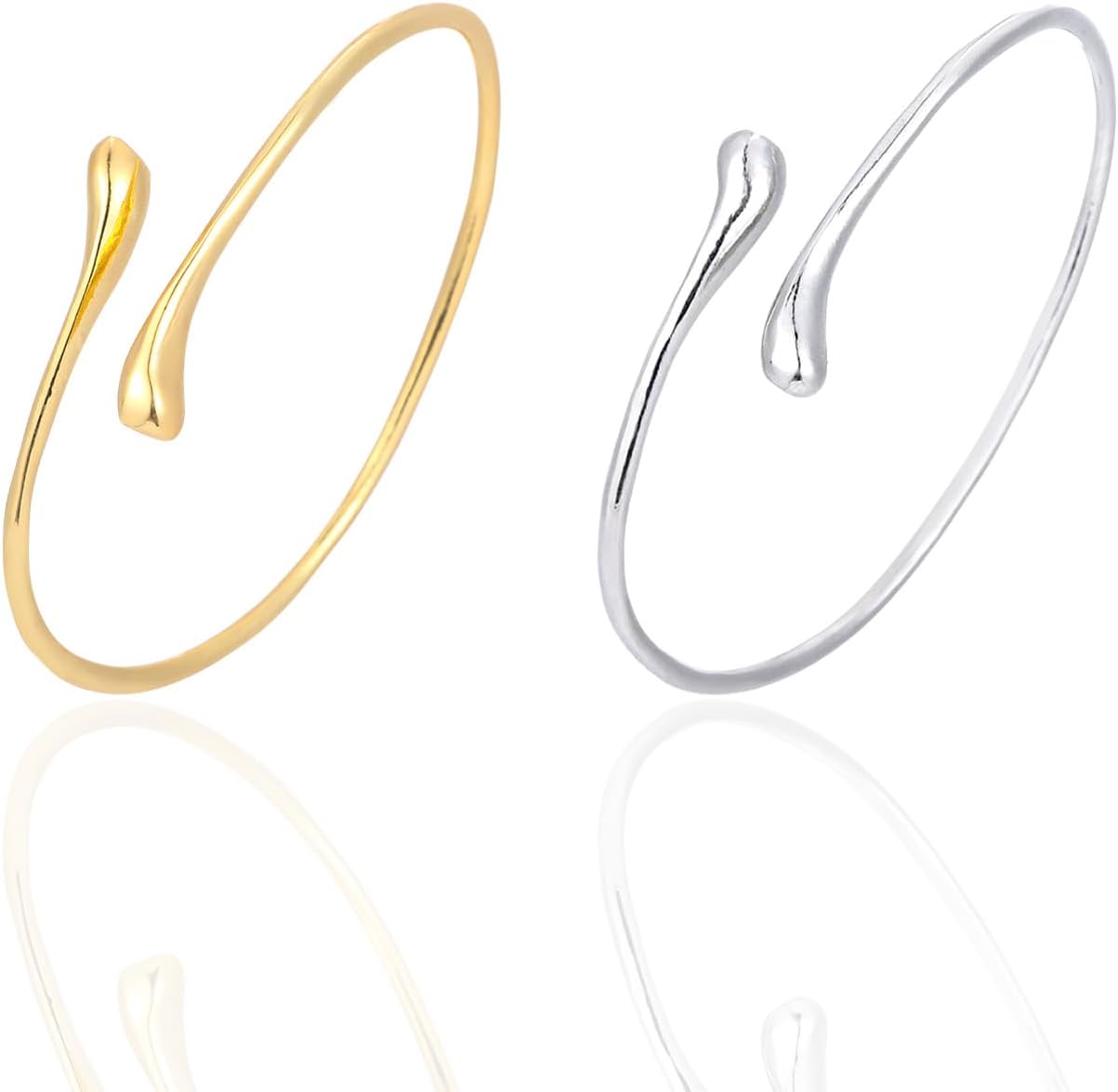 Gold Cuff Bracelets for Women, Silver Arm Cuff Jewelry for Women Upper Arm Bracelet Band, Minimalist Tarnish Free Gold Bracelets for Women Small Wrist Gold Upper Armband Greek Goddess Accessories