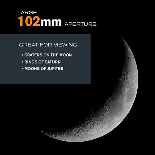 Miniatura 8 de Celestron - Telescopio refractor AstroMaster 102AZ, para principiantes - Óptica de vidrio totalmente recubierta - Trípode de altura ajustable -