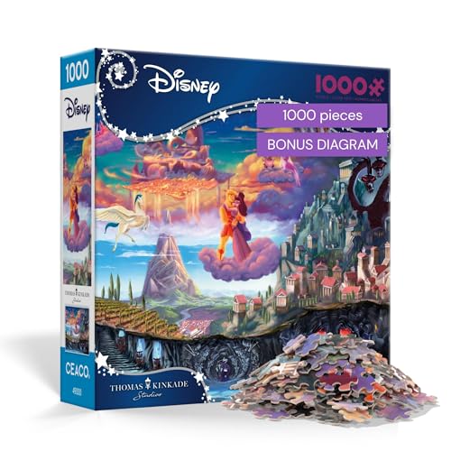 Ceaco Thomas Kinkade Puzzles – Disney’s Hercules 1000 Piece Jigsaw Puzzle, Disney Puzzle for Adults with Premium Board & Poster