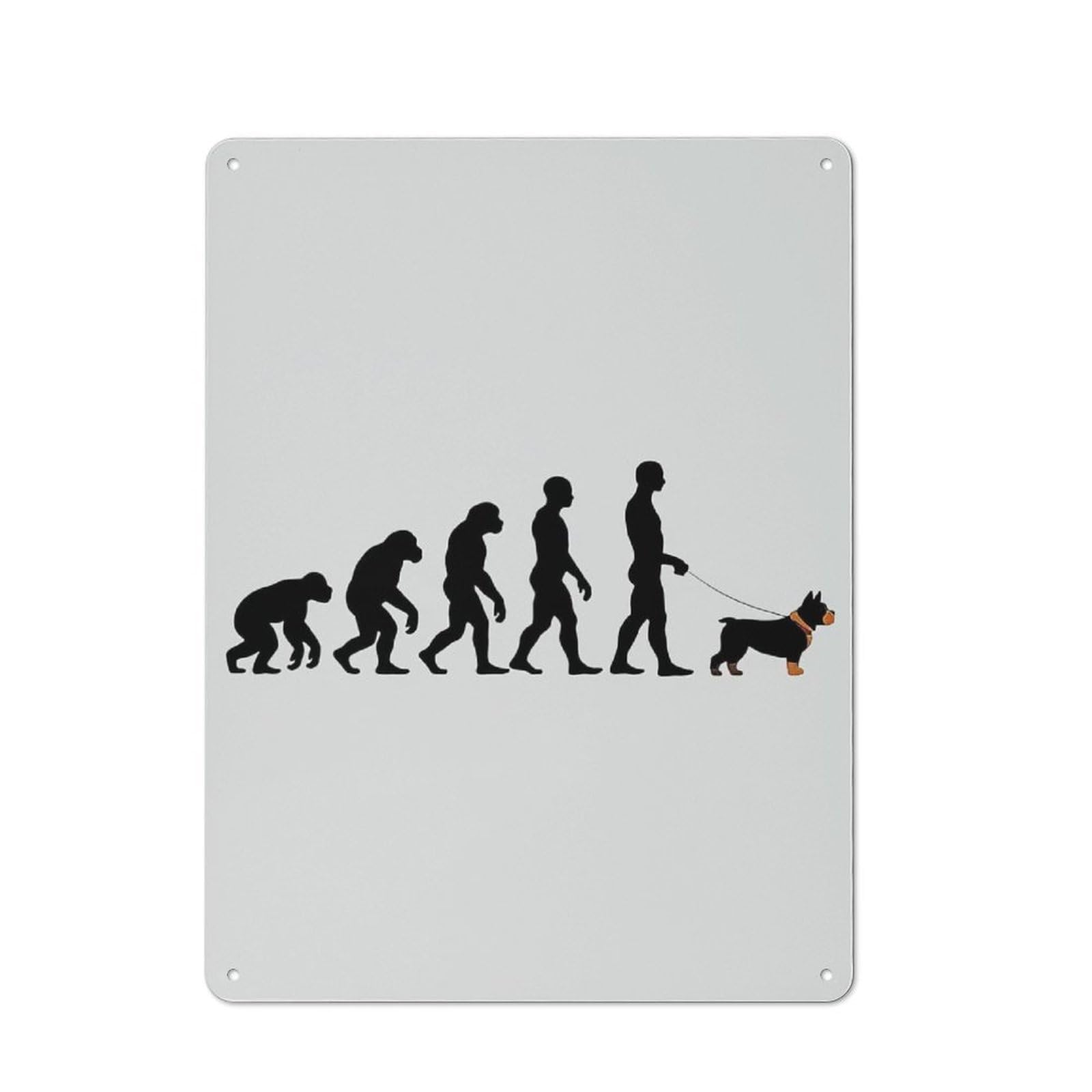 Metal Plaque with Evolution Cane Corso Design 40x30cm, Rustic Cafe Wall Decor for Restaurant, Kitchen, Counter Or Breakfast Nook