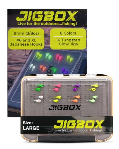 JIGBOX Fishing Tackle Box Waterproof - Fishing Hook Organizer 17-Piece Set